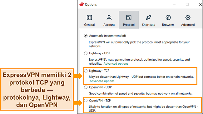 Tangkapan layar dari ExpressVPN.