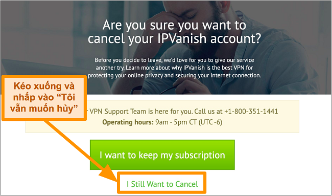 Ảnh chụp màn hình Xác nhận hủy IPV Biến trên Máy tính để bàn