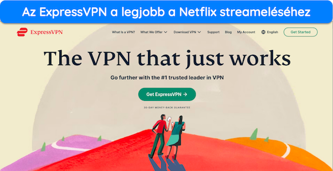 Képernyőkép az ExpressVPN kezdőlapjáról