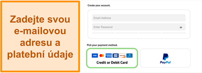 Sn&iacute;mek obrazovky registračn&iacute;ho formul&aacute;ře IPVanish na plo&scaron;e