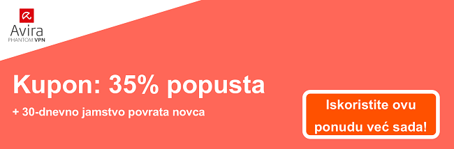 Banner kupona AviraVPN - popust od 35%