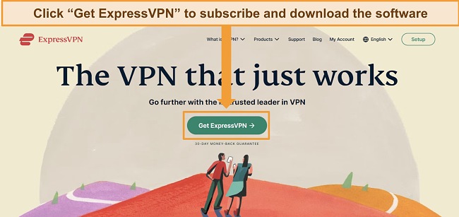  Screenshot of ExpressVPN's website home page with the 