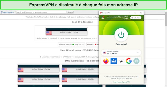 ExpressVPN a réussi plusieurs séries de tests de fuite IP, DNS et WebRTC