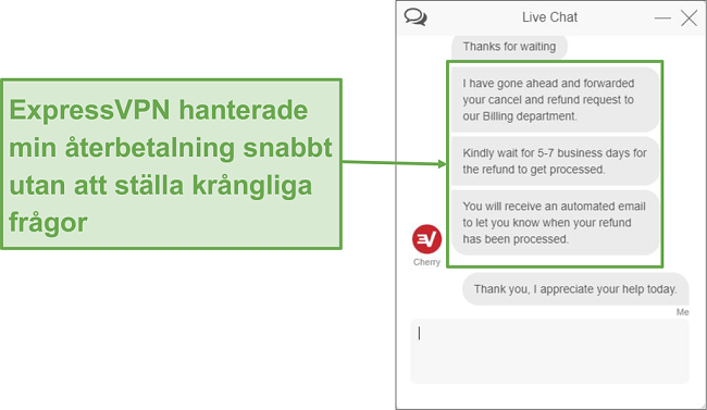 F&aring; enkelt full &aring;terbetalning med ExpressVPN.