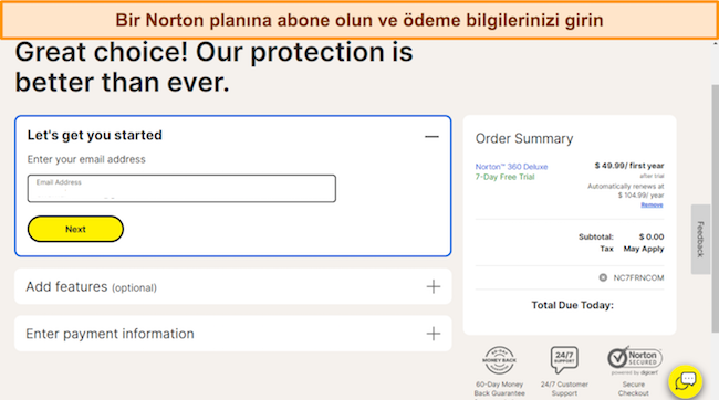 Norton'un Performans grafiği aracının ekran görüntüsü