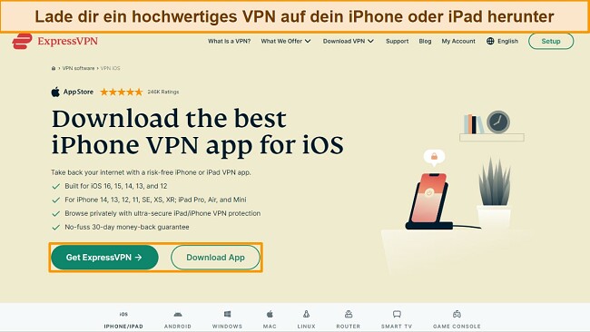 Anleitung zum Ändern des Pokémon GO-Standorts: Laden Sie ExpressVPN auf Ihr iPhone oder iPad herunter