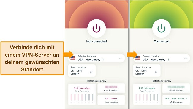 Anleitung zur Änderung des Pokémon GO-Standorts auf dem iPhone: Verbindung zum VPN-Server herstellen