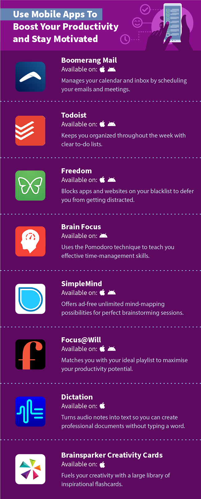 Use Mobile Apps To Boost Your Productivity and Stay Motivated