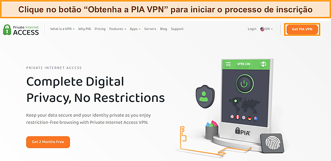 Captura de tela do processo de inscrição PIA.