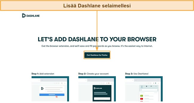Lisää Dashlane selaimellesi