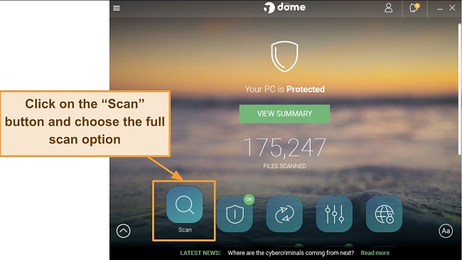 Screenshot of Panda's app homepage