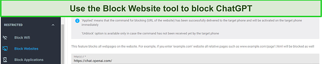 Prevent your child from using ChatGPT with the website blocker