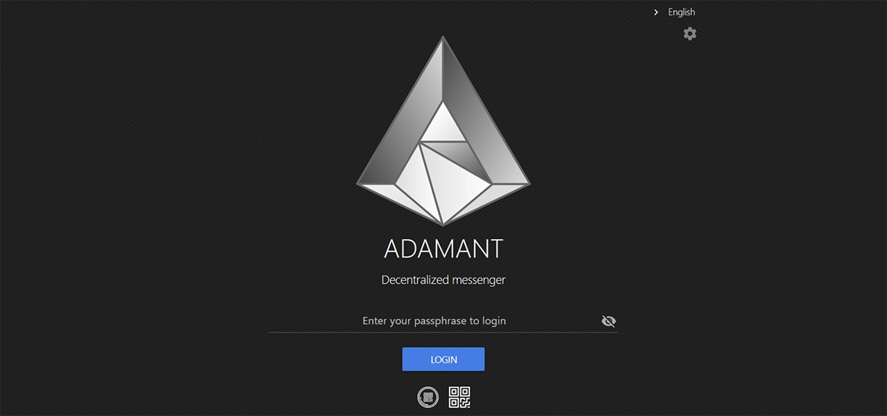 Screenshot of Adamant's login page on the dark web