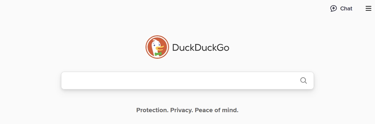 Screenshot of the DuckDuckGo search engine on the dark web