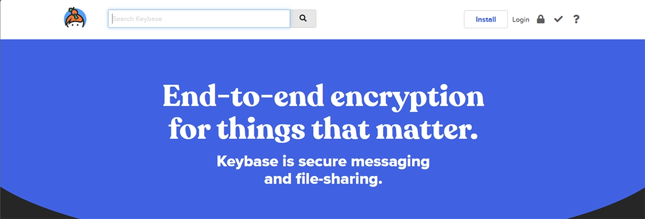 Screenshot of the KeyBase home page on the dark web